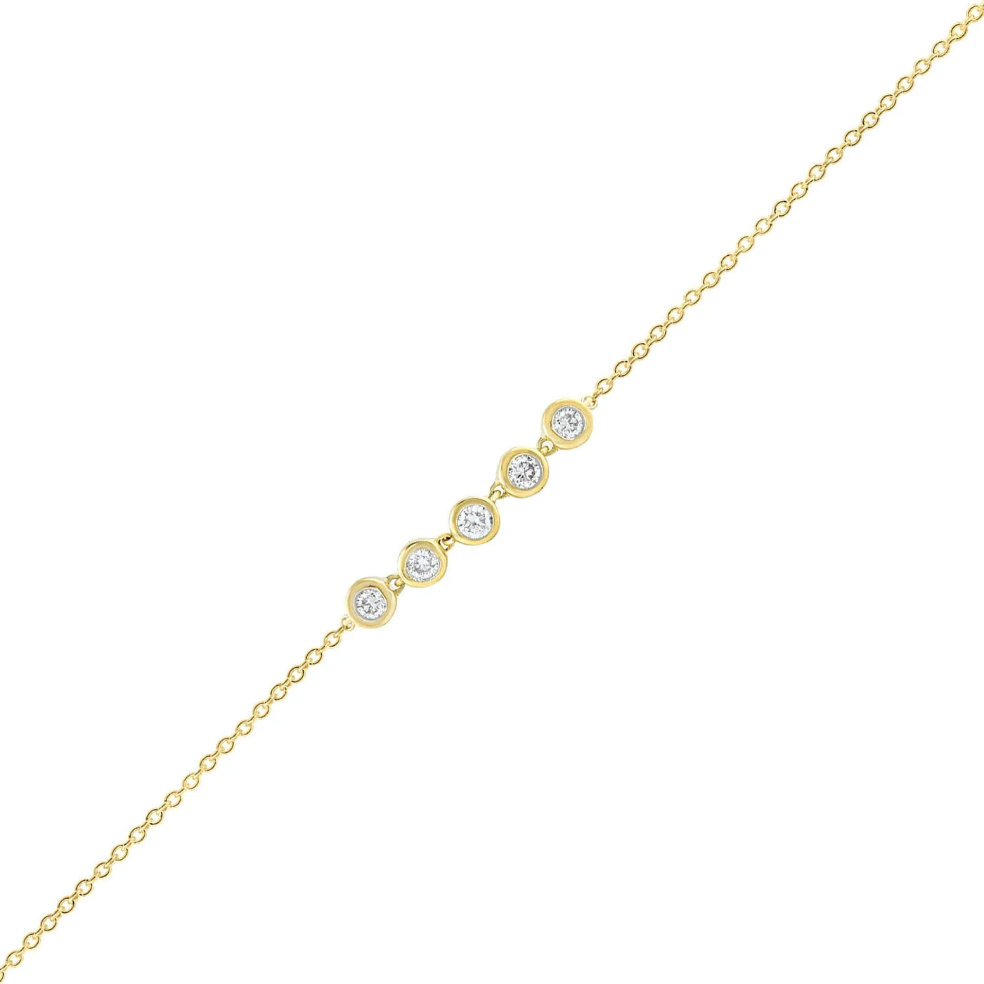 0.15ct diamond bracelet in 9ct yellow gold, 17+2cm adjustable
