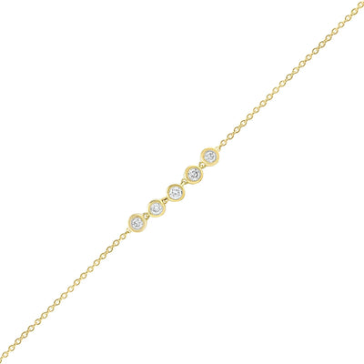 0.15ct diamond bracelet in 9ct yellow gold, 17+2cm adjustable