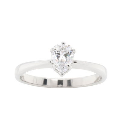 0.50ct Pear Diamond Engagement Ring in 9ct White Gold – GHSI2 | Alexander Jewellers Australia