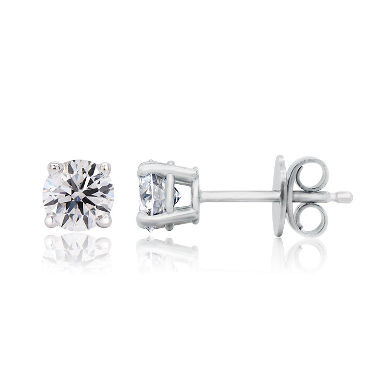 0.75ct lab grown diamond stud earrings in 18ct white gold – Alexander Jewellers