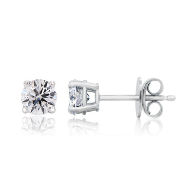 0.75ct lab grown diamond stud earrings in 18ct white gold – Alexander Jewellers