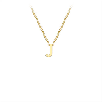 9K Yellow Gold 'J' Initial Adjustable Necklace 38cm-43cm