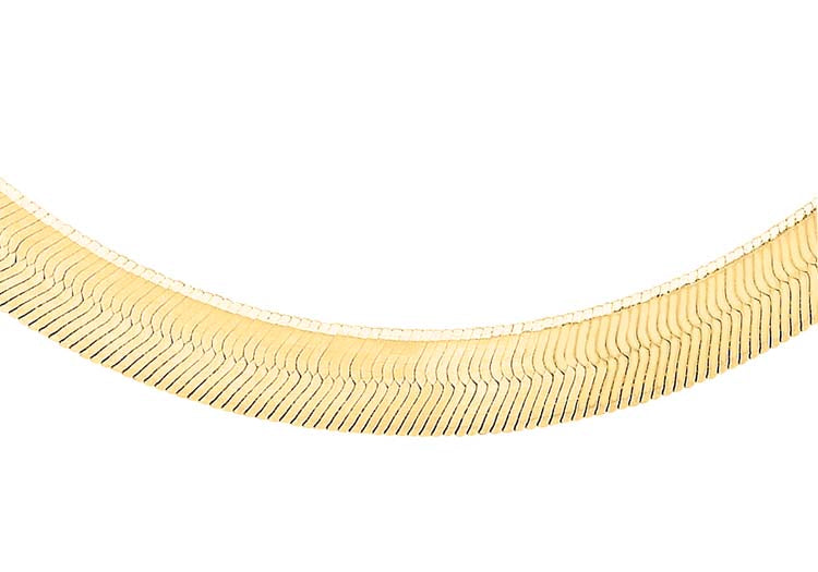 9K Yellow Gold Herringbone Necklace 46cm