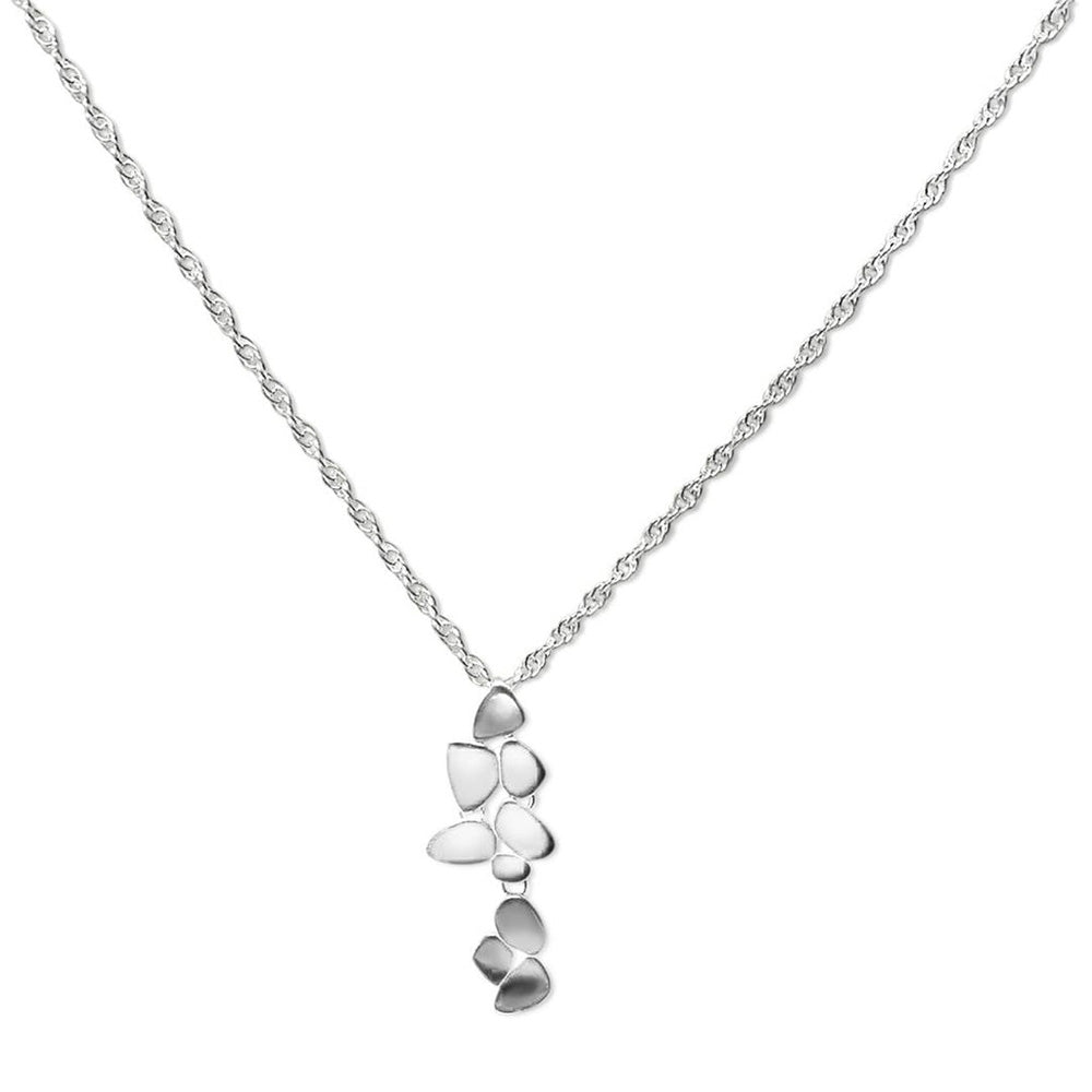 Sterling Silver Cluster Drop Necklace