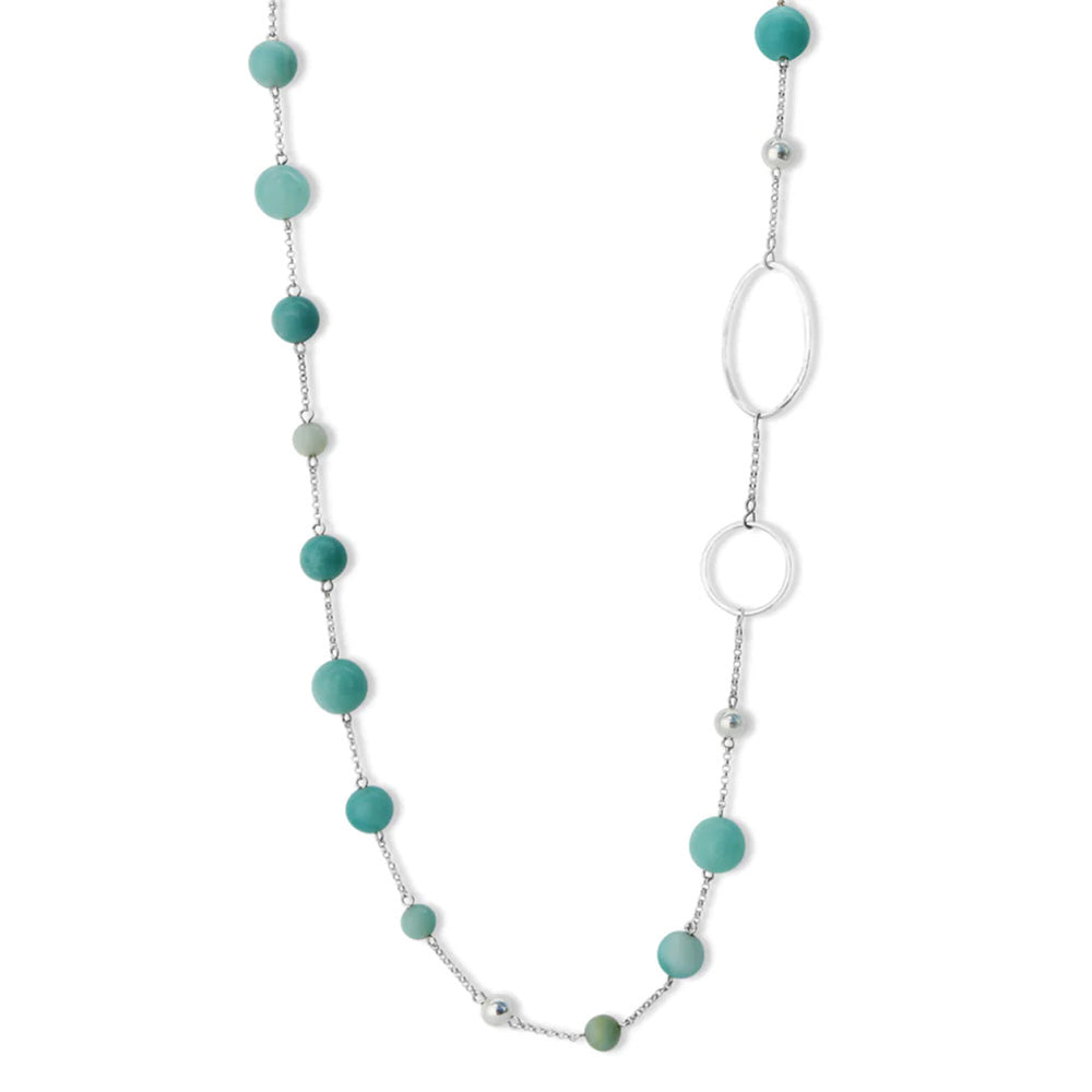 Amazonite & Sterling Silver Long Necklace
