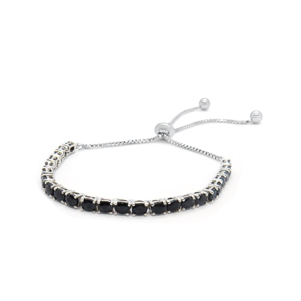 Black Spinel Lariat Bracelet