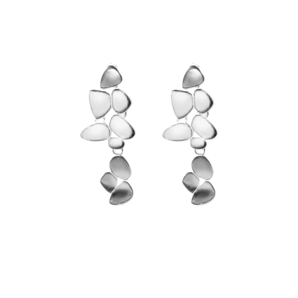 Sterling Silver Cluster Drop Earrings