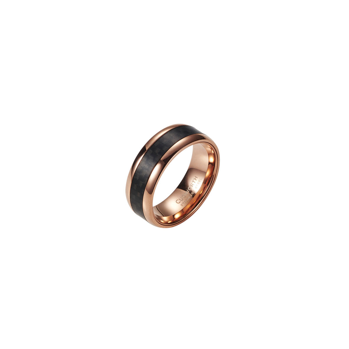 Stainless Steel/IP Rose Gold/Carbon Fibre Ring