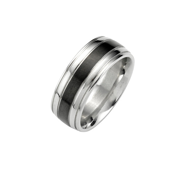Stainless Steel/IP Black Ring