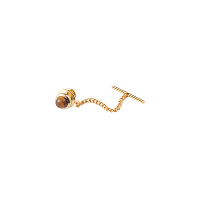 Gold Plated & Tiger Eye Tie Tak
