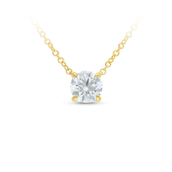 1.00ct lab-grown diamond pendant in 9ct yellow gold, D/VS clarity