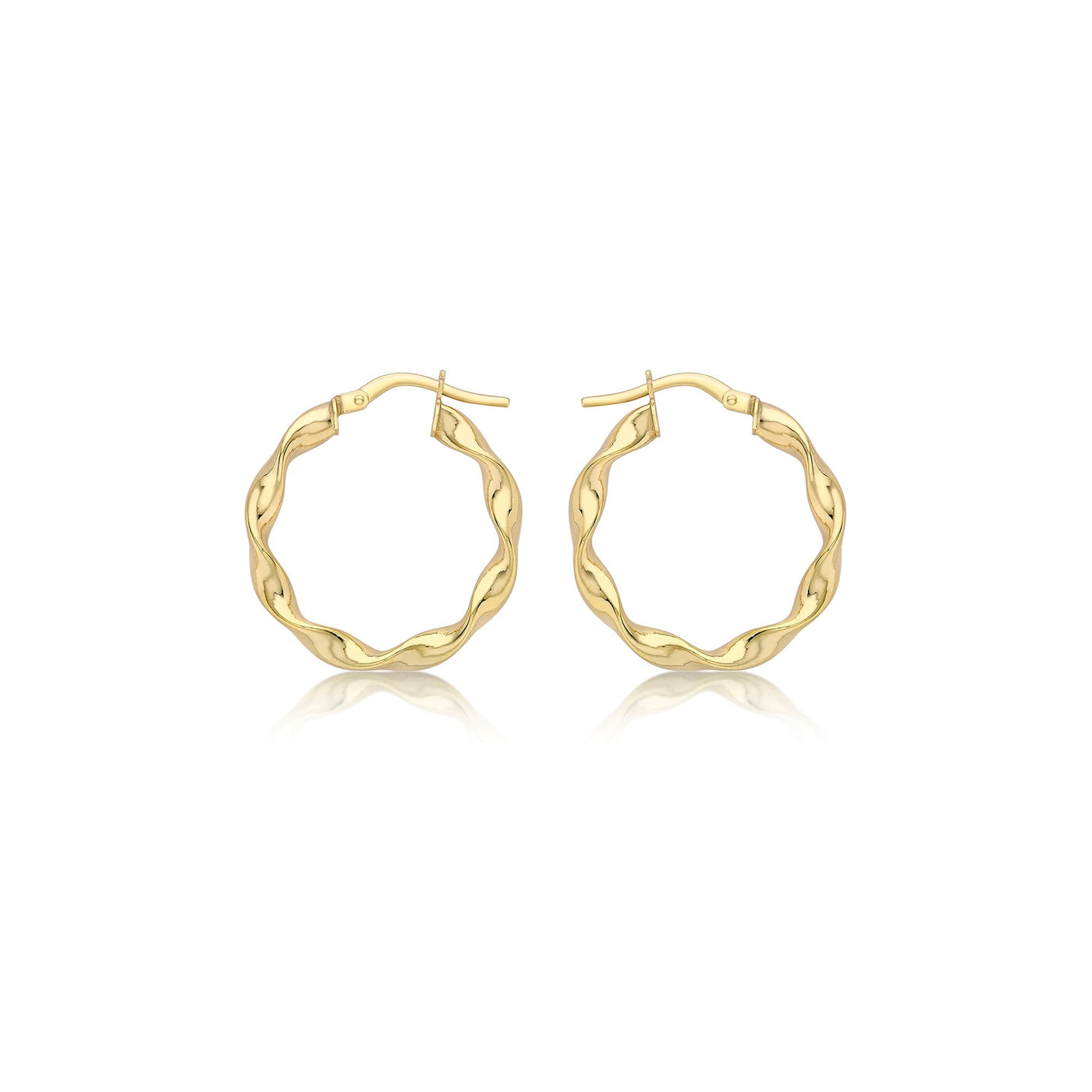 9ct Yellow Gold 22.5mm Twist Hoop Creole Earrings