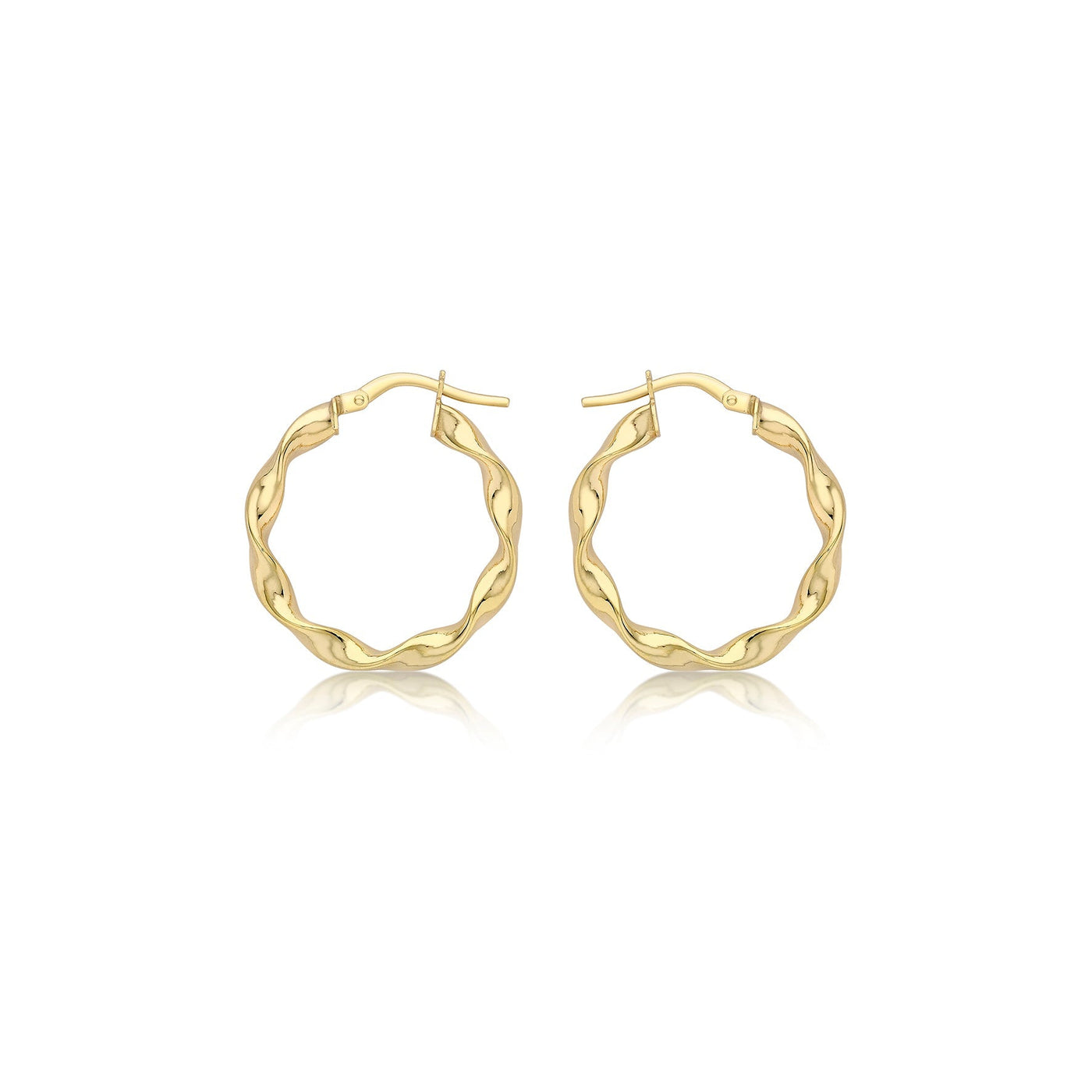 9ct Yellow Gold 22.5mm Twist Hoop Creole Earrings