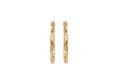 9ct Yellow Gold Twist Oval Earrings