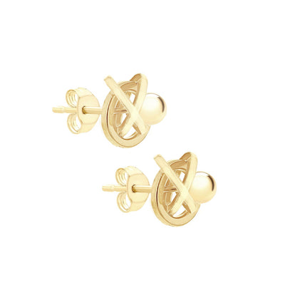 9ct Yellow Gold 5mm Knot Ball Stud Earrings