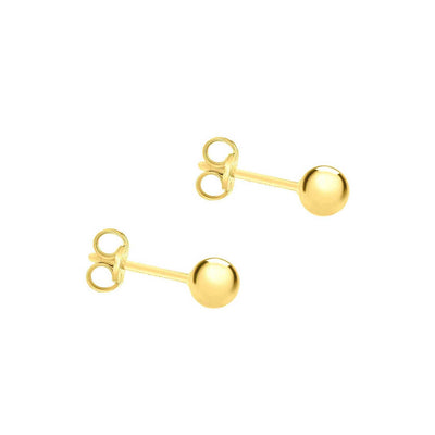 9ct Yellow Gold 5mm Ball Stud Earrings