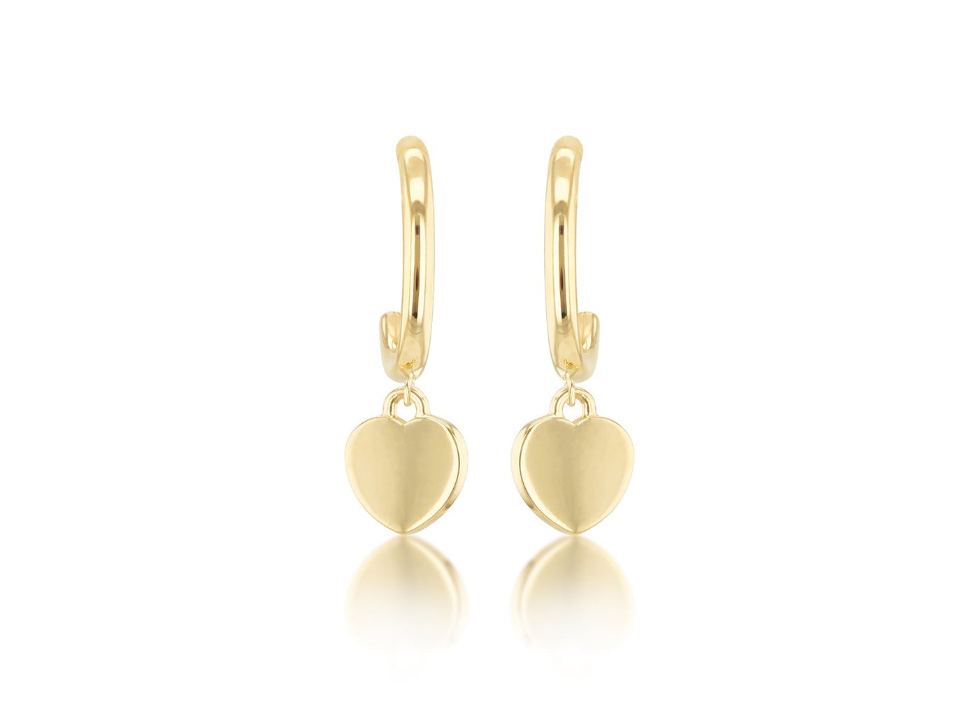 9ct Yellow Gold Heart Drop Earring