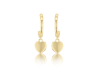 9ct Yellow Gold Heart Drop Earring