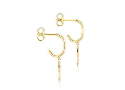 9ct Yellow Gold Heart Drop Earring