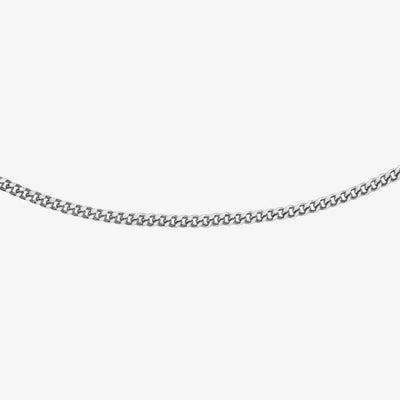 9ct White Gold Diamond Cut Curb Chain