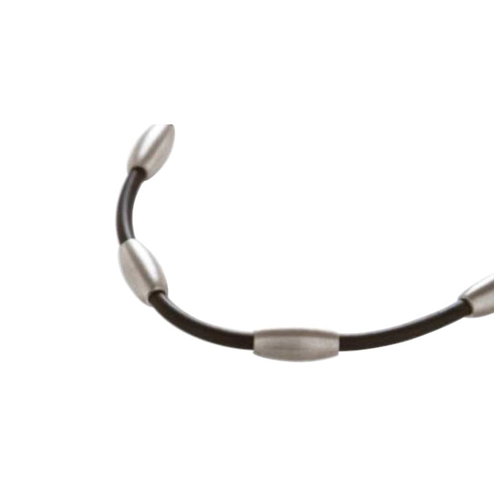 Brushed Stainless Steel & Rubber Neckpiece