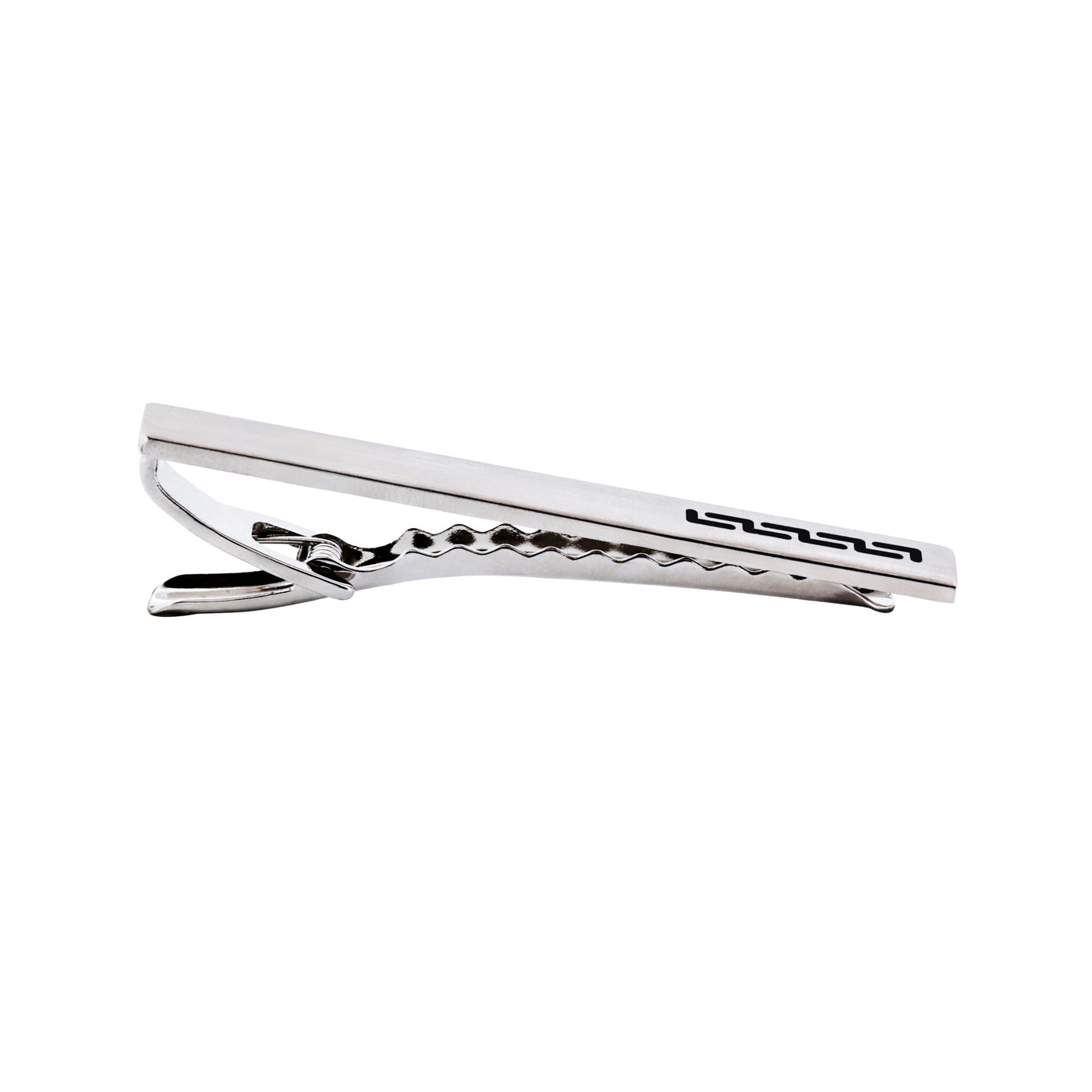 Rhodium plated Black Printed Tie Bar