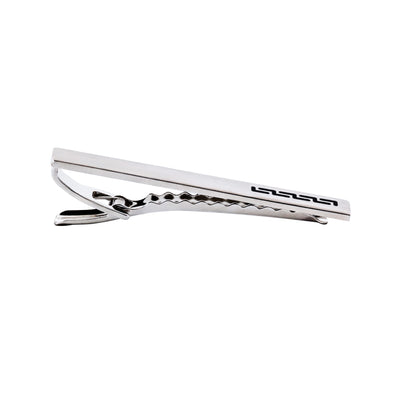 Rhodium plated Black Printed Tie Bar