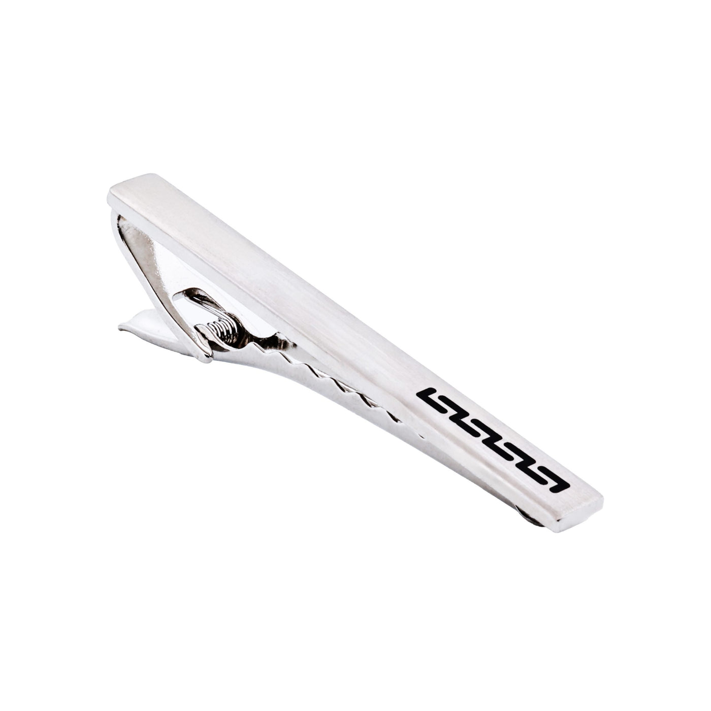 Rhodium plated Black Printed Tie Bar