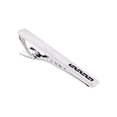 Rhodium plated Black Printed Tie Bar