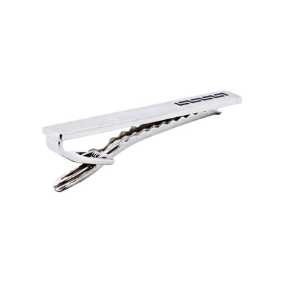 Rhodium plated Black Printed Tie Bar
