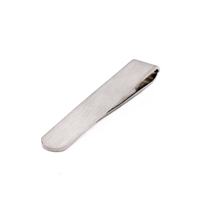 Brush Rhodium Tie Slide