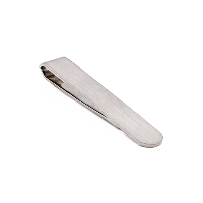 Brush Rhodium Tie Slide