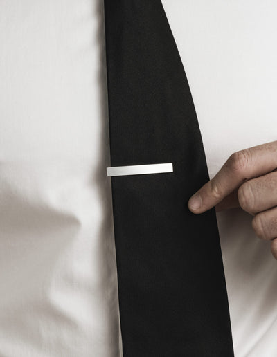 Polished Rhodium Tie Clip