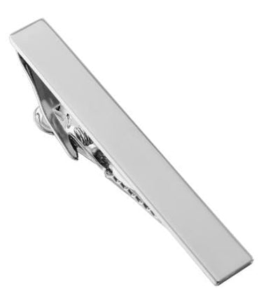 Polished Rhodium Tie Clip