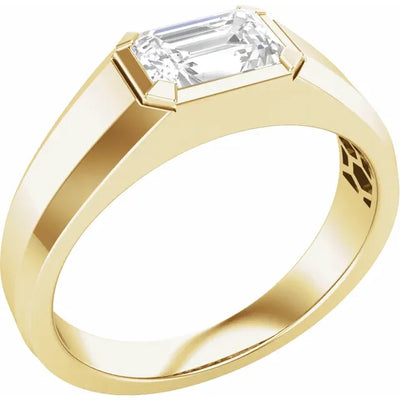 14ct Yellow Gold 1ct Emerald Cut Lab-Grown Diamond Band – Alexander Jewellers Sydney