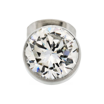 Cudworth Men’s Stainless Steel Crystal Earring