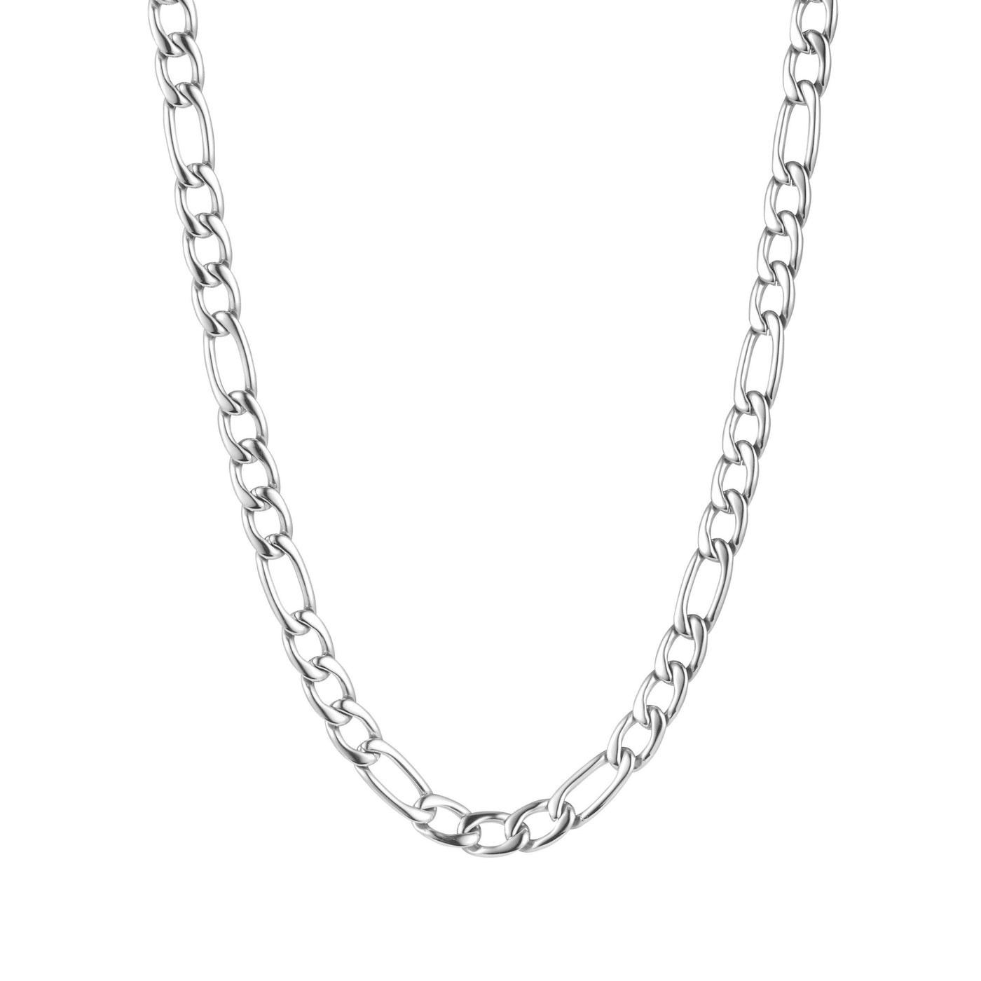 Polished Stainless Steel Figaro Neck Chain