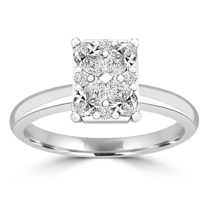 18ct W/G Mosiac Ring