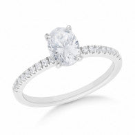 18ct White Gold Oval Lab-Grown Diamond Engagement Ring 1.15ct