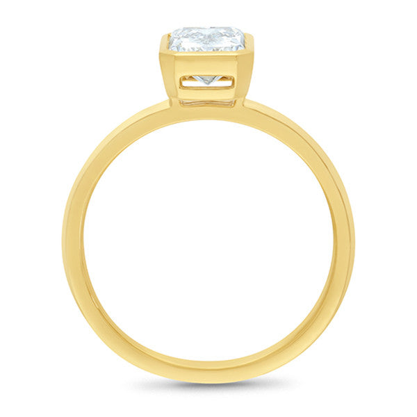 18ct Yellow Gold Emerald-Cut Lab-Grown Diamond Solitaire Ring 2.00ct TDW – Alexander Jewellers