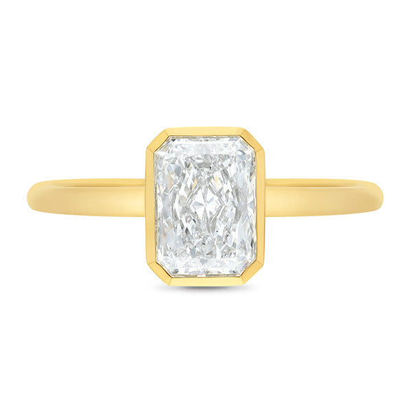 18ct Yellow Gold Emerald-Cut Lab-Grown Diamond Solitaire Ring 2.00ct TDW – Alexander Jewellers