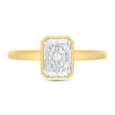 18ct Yellow Gold Emerald-Cut Lab-Grown Diamond Solitaire Ring 2.00ct TDW – Alexander Jewellers