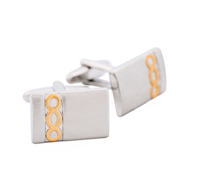 Brushed Rhodium & Brushed Gold Cufflinks