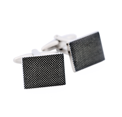White Black Screen Print Cufflinks