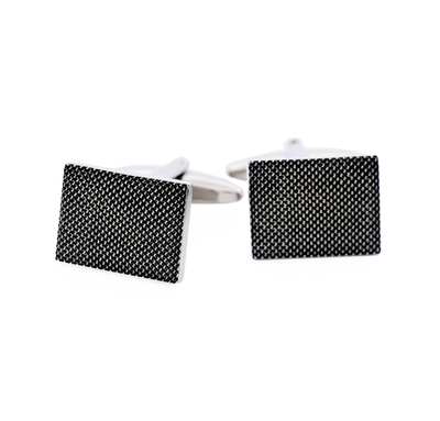 White Black Screen Print Cufflinks