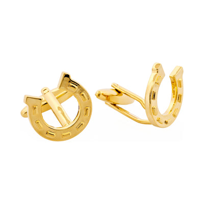 Gold Plated Horse Shoe Cufflinks
