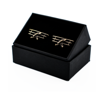 Burnish Gold Plane Cufflinks