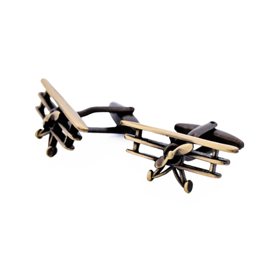 Burnish Gold Plane Cufflinks