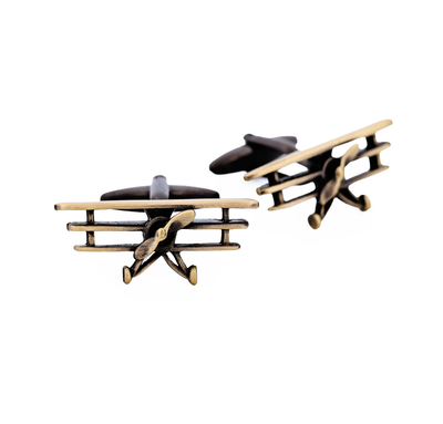 Burnish Gold Plane Cufflinks