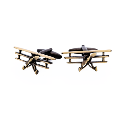 Burnish Gold Plane Cufflinks
